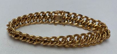 null Bracelet en or jaune maille américaine - 12.17 g / L. 83 mm (manque la chaînette...