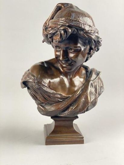 null CARPEAUX Jean-Baptiste (1827-1875) Rieur napolitain
Sujet en bronze, signé et...