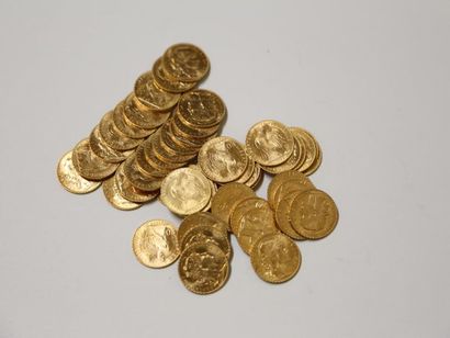 50 pièces de 20 francs or - 323,16 g 
