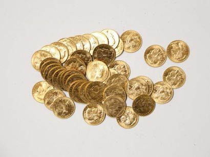 50 pièces de 20 francs or - 323,08 g 