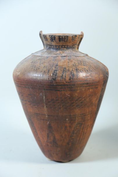 null Vase balustre en céramique marron H. 31 cm