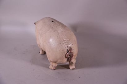 null Tirelire en fonte « cochon » 22 x 43 cm