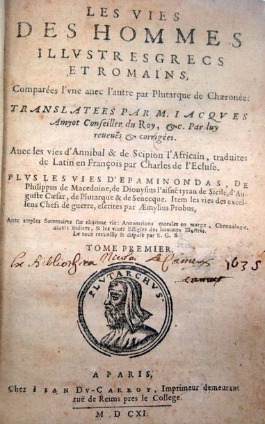 null ARISTOTE. Aristotelis de Historia animalium libri IX. Paris, P. Calvarin, 1542....