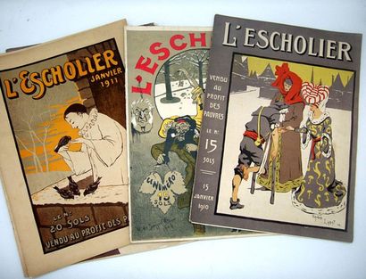 null [L'Escholier]. Réunion de 6 livraisons de la revue bordelaise L'Escholier. In-folio...