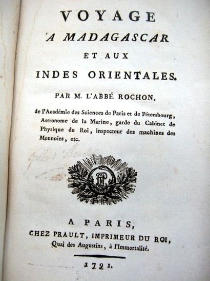 null ROCHON (Alexis-Marie de). Voyage à Madagascar et aux Indes Orientales. Paris,...