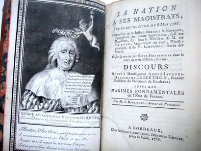 null BERLIQUET (Jacques) La Nation à ses magistrats, sur la révolution du 8 mai 1788...