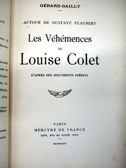 null [FLAUBERT (Gustave)]. Ensemble de six ouvrages sur Flaubert dont quatre sont...