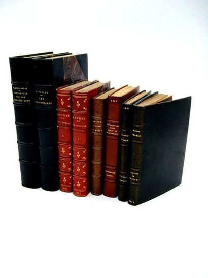 null [Reliures]. Ensemble de 6 ouvrages philosophiques ou littéraires en 8 volumes...
