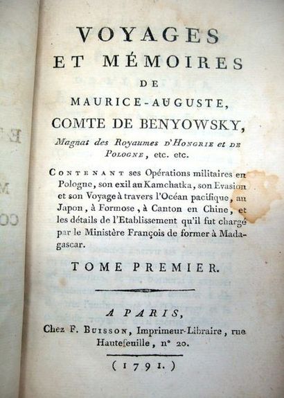 null BENYOWSKY (Maurice-Auguste). Voyages et Mémoires contenant des opérations militaires...