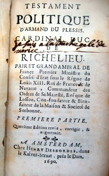 null [RICHELIEU (Armand du Plessis, duc de)]. Mémoires du maréchal Duc de Richelieu...