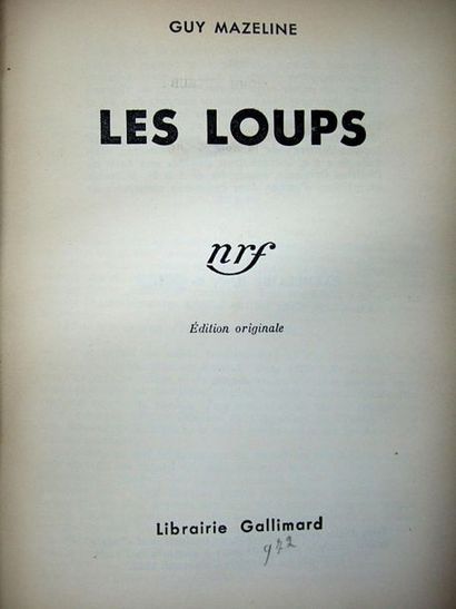 null GIDE (André). Les Faux-monnayeurs. Paris, nrf Gallimard, 1925. In-8, 503 p.,...