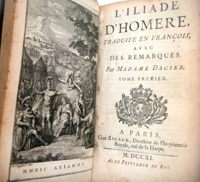 null HOMERE et DACIER (Anne). L'Iliade d'Homère traduite en Français avec des remarques...