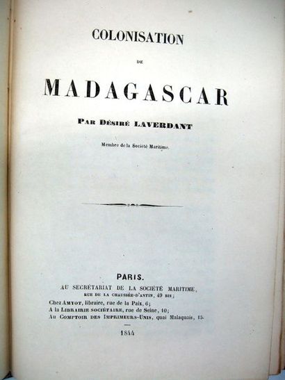 null LAVERDANT (Gabriel-Désiré). Colonisation de Madagascar. Paris, Société maritime...