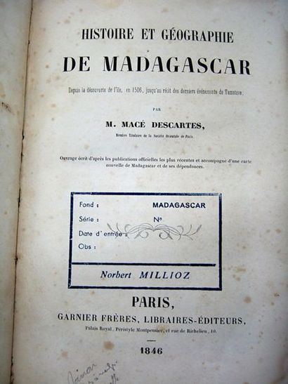 null BARBIÉ DU BOCAGE (Victor-Amédée). Notice géographique sur l'île de Madagascar....