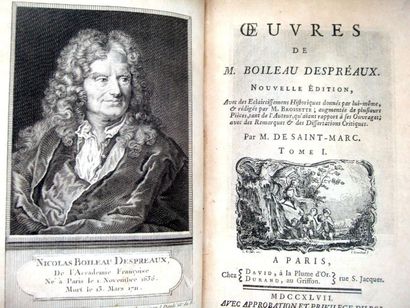 null BOILEAU-DESPREAUX (Nicolas Boileau, dit). OEuvres de M. Boileau Despréaux. Nouvelle...