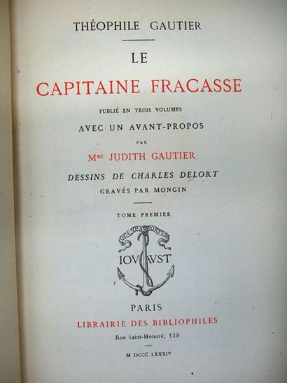 null GAUTIER (Théophile). Le Capitaine Fracasse. Paris, Jouaust (lib. Des bibliophiles),...