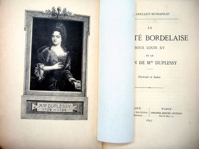 null GRELLET-DUMAZEAU (André) La Société bordelaise sous Louis XV et le salon de...