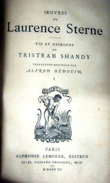 null STERNE (Laurence). Vie et opinions de Tristram Shandy. Paris, A. Lemerre, 1890....