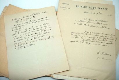 null [Faculté de droit de Bordeaux]. Ensemble de 12 documents signés par Henri Monnier...
