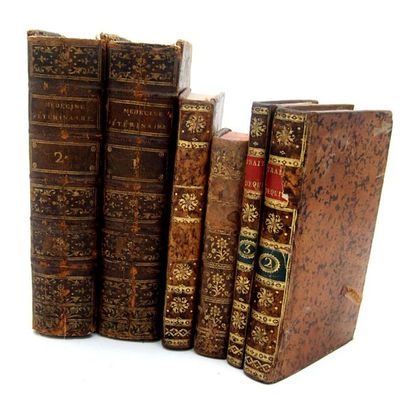 null [Hippologie]. Ensemble de 6 volumes reliés XVIIIe, avec défauts, et orphelins,...