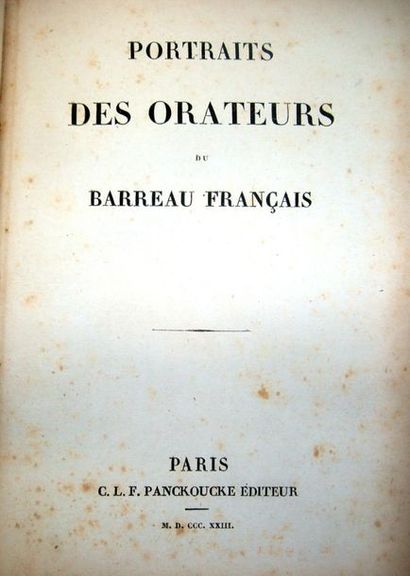 null [TARDIEU (Ambroise)]. Portraits des orateurs du barreau français. Paris, C....