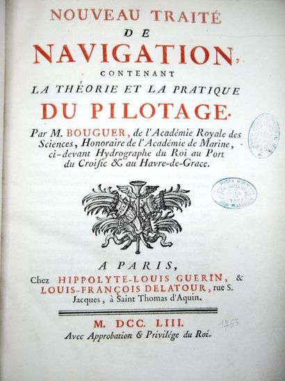 null [Navigation]. Ensemble de 4 ouvrages :
- BOUGUER (Pierre). Nouveau traité de...