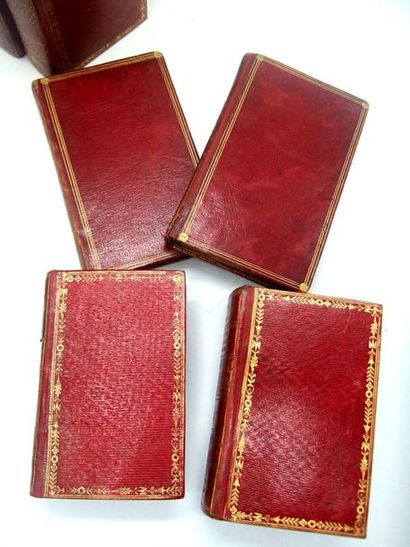 null [Reliures] Ensemble de 19 volumes, reliures anciennes du XVIIIe et XIXe en cuir...