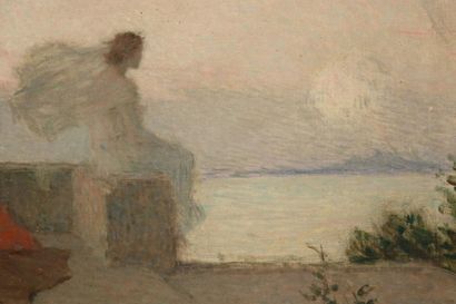 null LAURENT Ernest Joseph (1859-1929) Femme dans un paysage au clair de lune
huile...