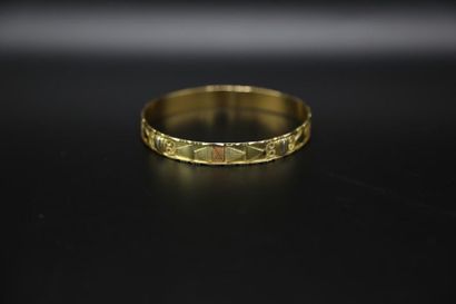 null Bracelet jonc en deux tons d'or - 17.41 g / Ø. intérieur 63 mm 