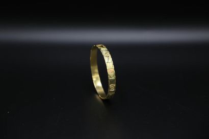 null Bracelet jonc en deux tons d'or - 17.41 g / Ø. intérieur 63 mm 