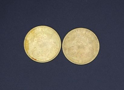 null Deux pièces de 20 dollars en or 1896 / 1897 - 66.95 g 