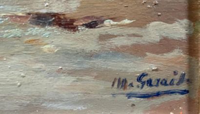 null GUEIT Marius (1877-1956) "Vue du bassin" 
huile sur panneau signée en bas à...
