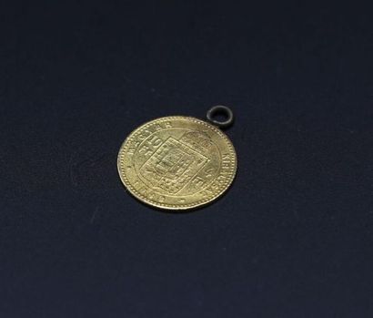 null Pièce de 10 francs en or Franz Josef, Autriche 1888 - avec soudure d'un anneau...