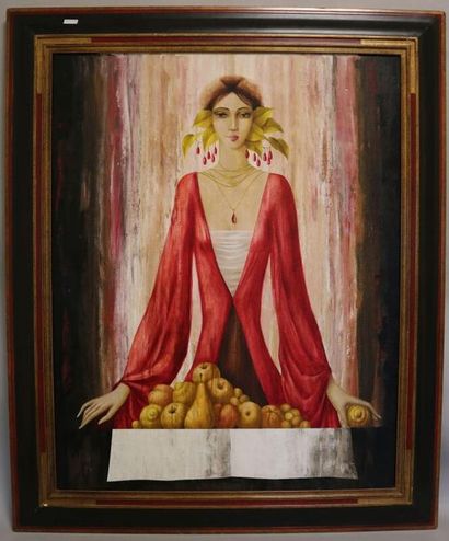 null AUGÉ Philippe (1935) Femme et fruits 
Huile sur toile
92 x 73 cm