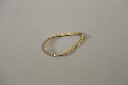Bracelet en or jaune (750) maille plate -...