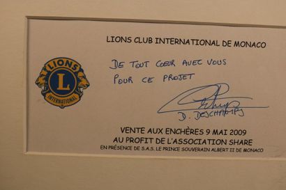 null DESCHAMPS Didier (dédicace de) : Don au Lion's Club International de Monaco,...