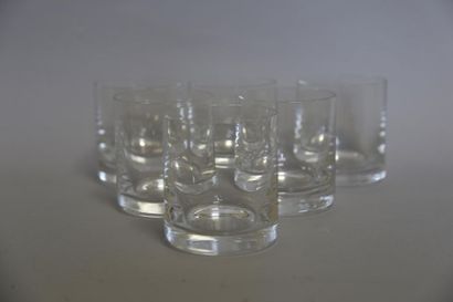 null SAINT LOUIS, six verres à whisky en cristal - H. 9 cm