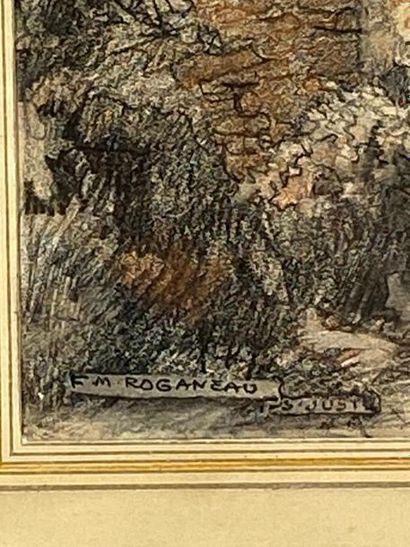 null ROGANEAU François Maurice (1883-1973) Une borde à Bunus en Soule, dessin aux...