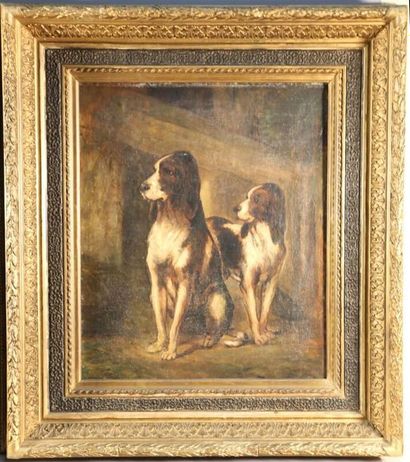 null CHARDIGNY Jules (1842-1892) Portraits de chiens
Paire d'huiles sur toile
55.5...