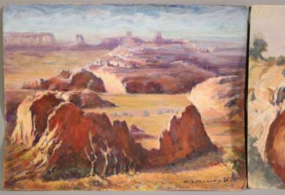 null VINCENT Henri, 
Arizona : Monument Valley 1976 / Paysage au recto et au verso...