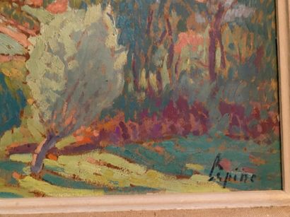 null LÉPINE Joseph (1867-1943) Paysage - huile sur panneau, 

signée en bas à droite...