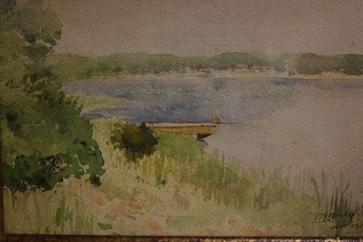 null Paysages du Bassin d'Arcachon - suite de deux aquarelles, 

datées août 1932...
