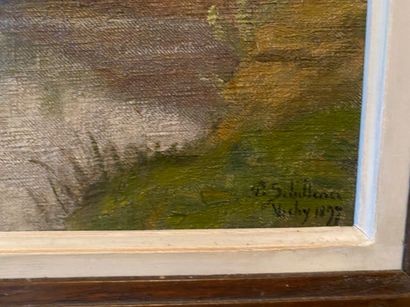 null SEBILLEAU Paul (1847-1907) Étang, huile sur toile signée en bas à droite, située...