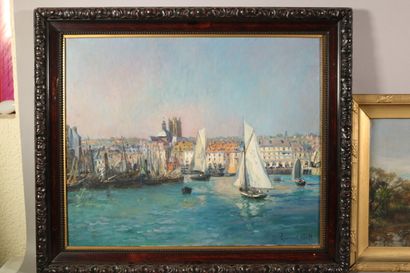 null GSELL Laurent (1860-1944) Entrée d'un port - huile sur toile 

signée en bas...