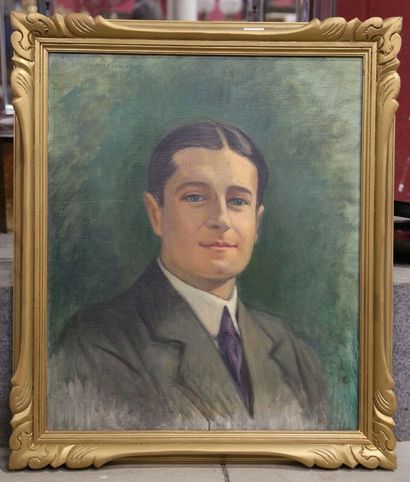 null ZO-LAROQUE Blanche Marie (1876-1967) Portrait d'homme 

huile sur toile signée...