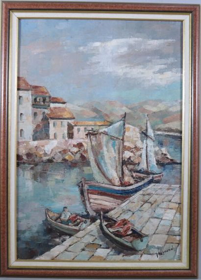 null LEGRAND Jean (XXe) Port de Saint Tropez - Huile sur toile, 

signée en bas à...