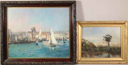null GSELL Laurent (1860-1944) Entrée d'un port - huile sur toile 

signée en bas...