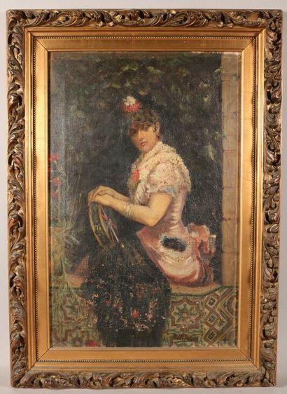 null VILARDELL E. (XIX) La danseuse au tambourin - Huile sur toile

signée en bas...
