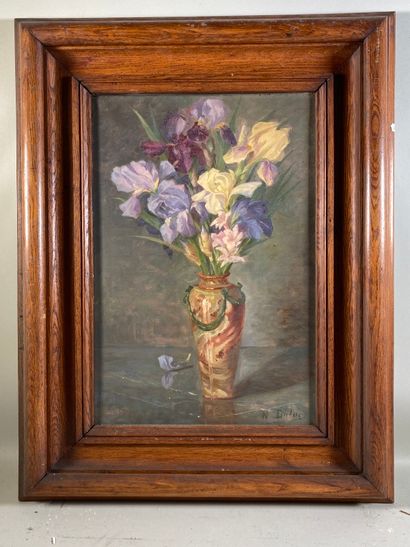 null DULUC Noëly (1864-1952) "Bouquet de fleurs" huile sur toile signée en bas à...