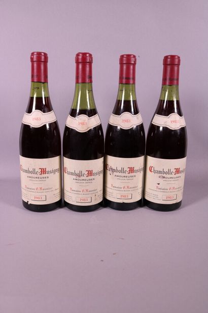 null 4 blles AMOUREUSES - DOMAINE G. ROUMIER Chambolle-Musigny 1983 3 bas goulot,...